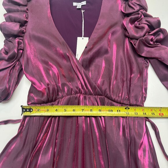 NWT BTFL-Life Magenta Satin Wrap Dress - Picture 3 of 5